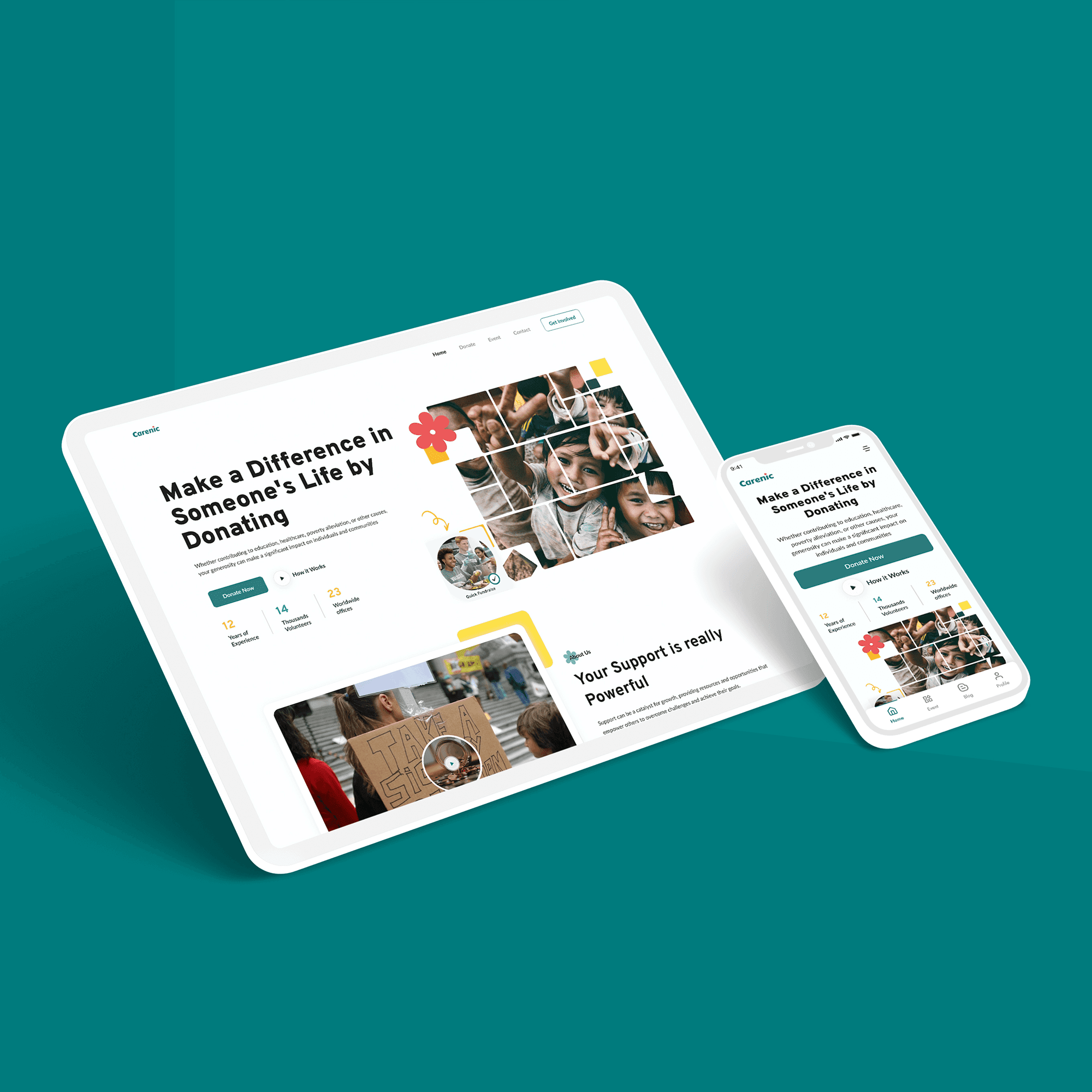 donate website ui/ux design