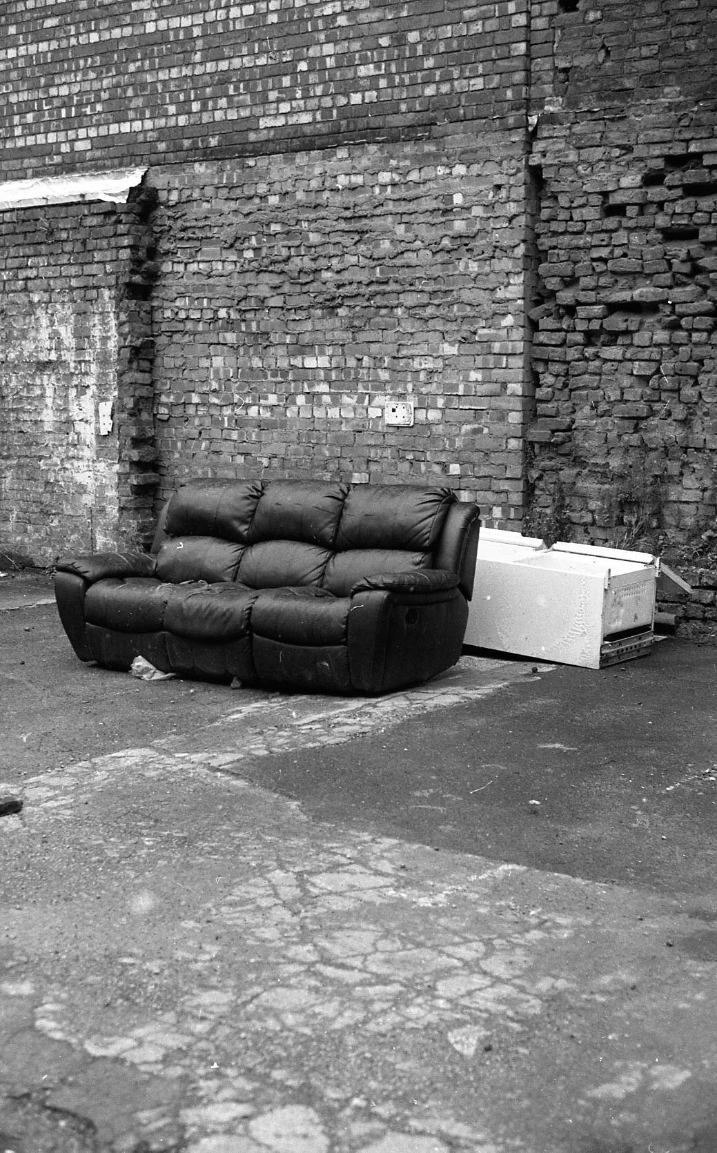 sofa in car park