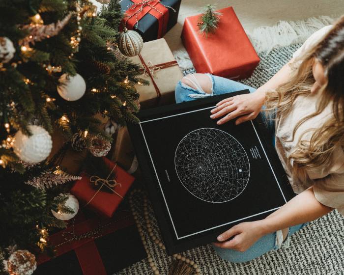 framed star map christmas gift