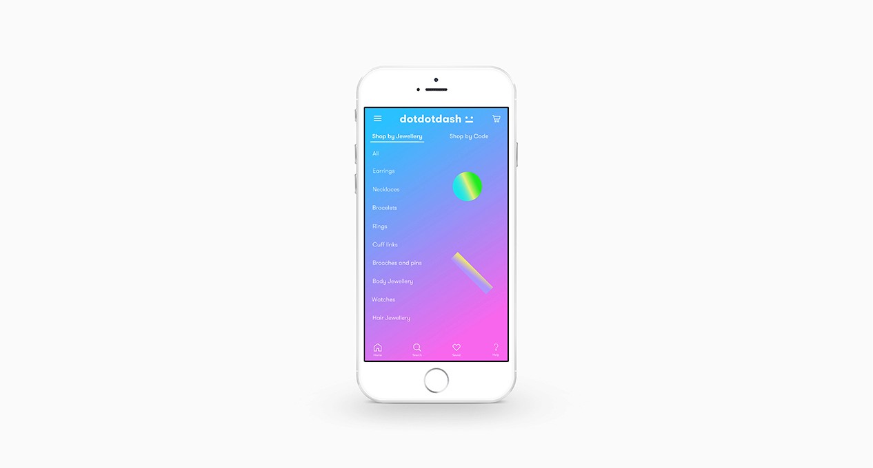 A blue to pink gradient template for a mobile phone app.