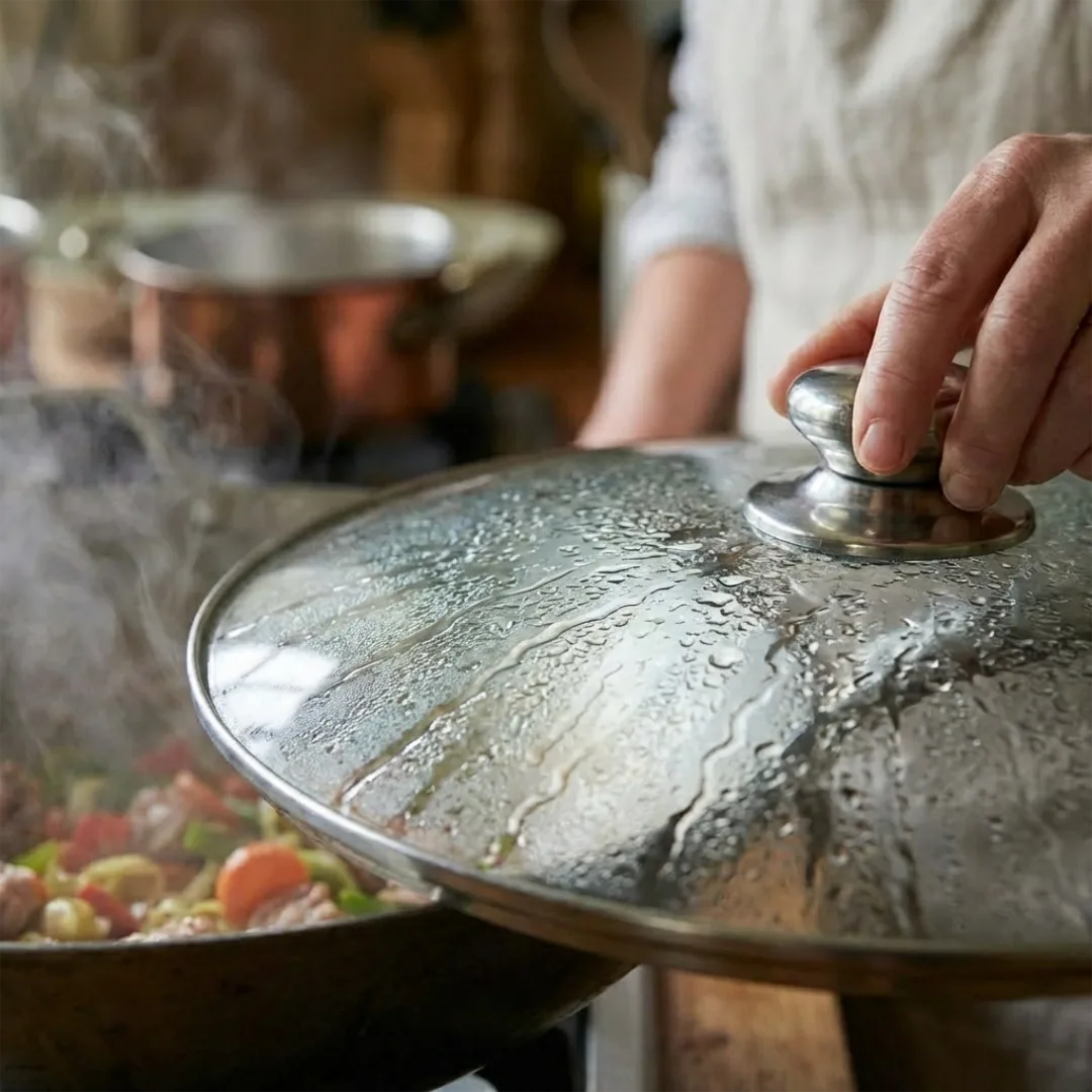 AI photography cooking sequence showing food preparation in four steps, cinematic lighting, commercial food photography, high-end campaign visuals 1/4