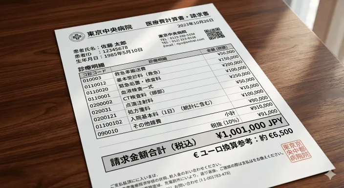 Costosa factura de hospital en Japón tras una urgencia médica sin seguro de viaje.