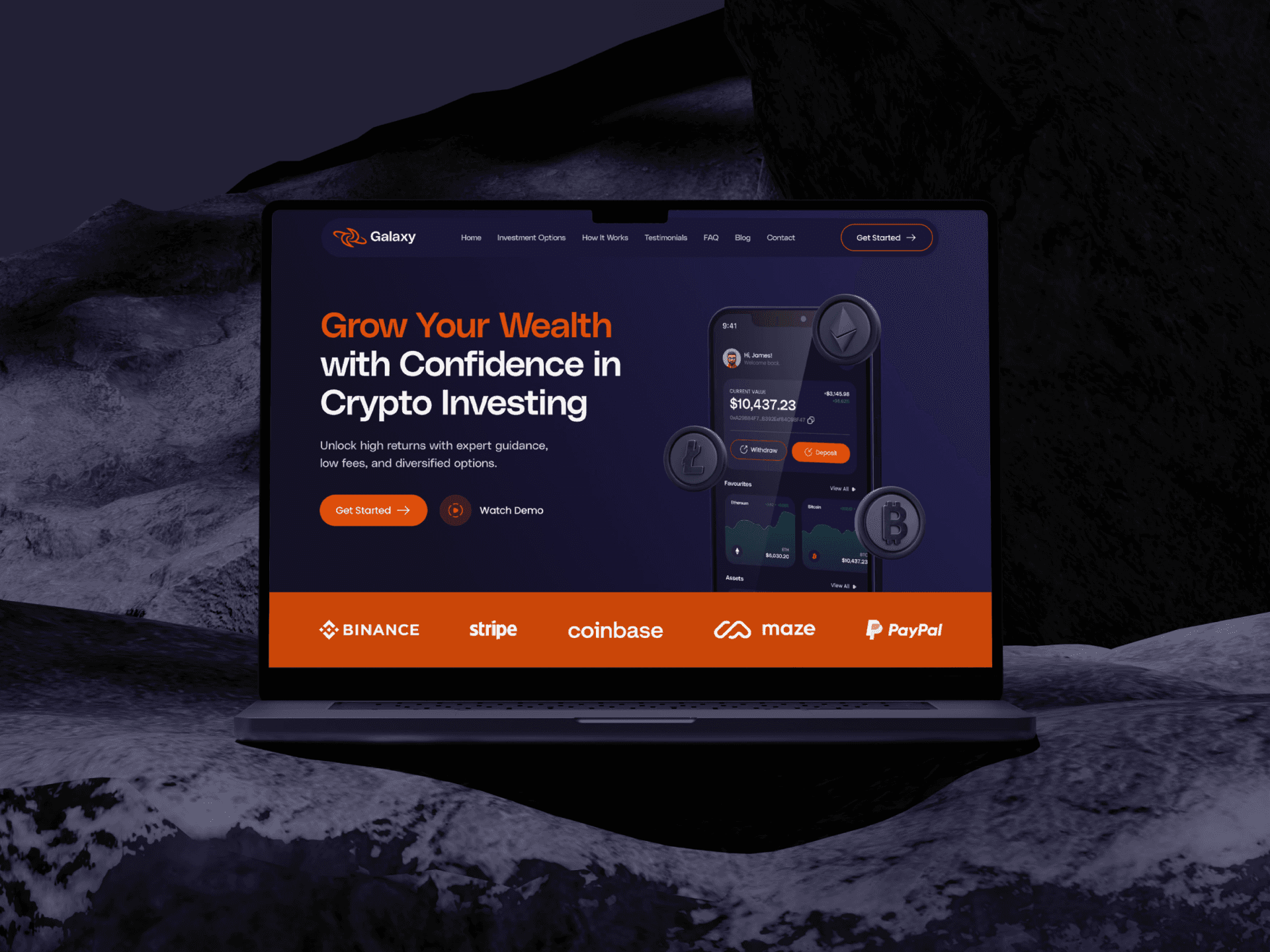 Galaxy Crypto Hero Section