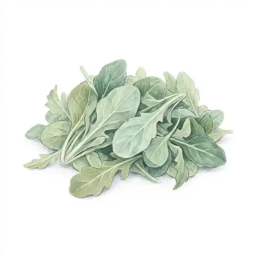 Pho Street Eats illustration of a pile of fresh rocket leaves.