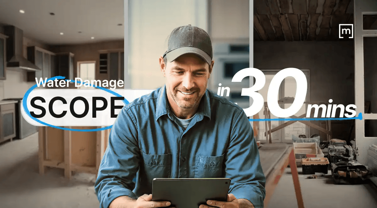 a restorer documenting a damaged home