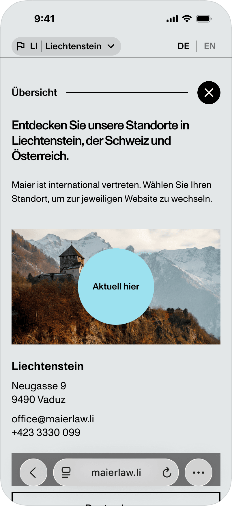 Maierlaw Landingpage Screen Mockup