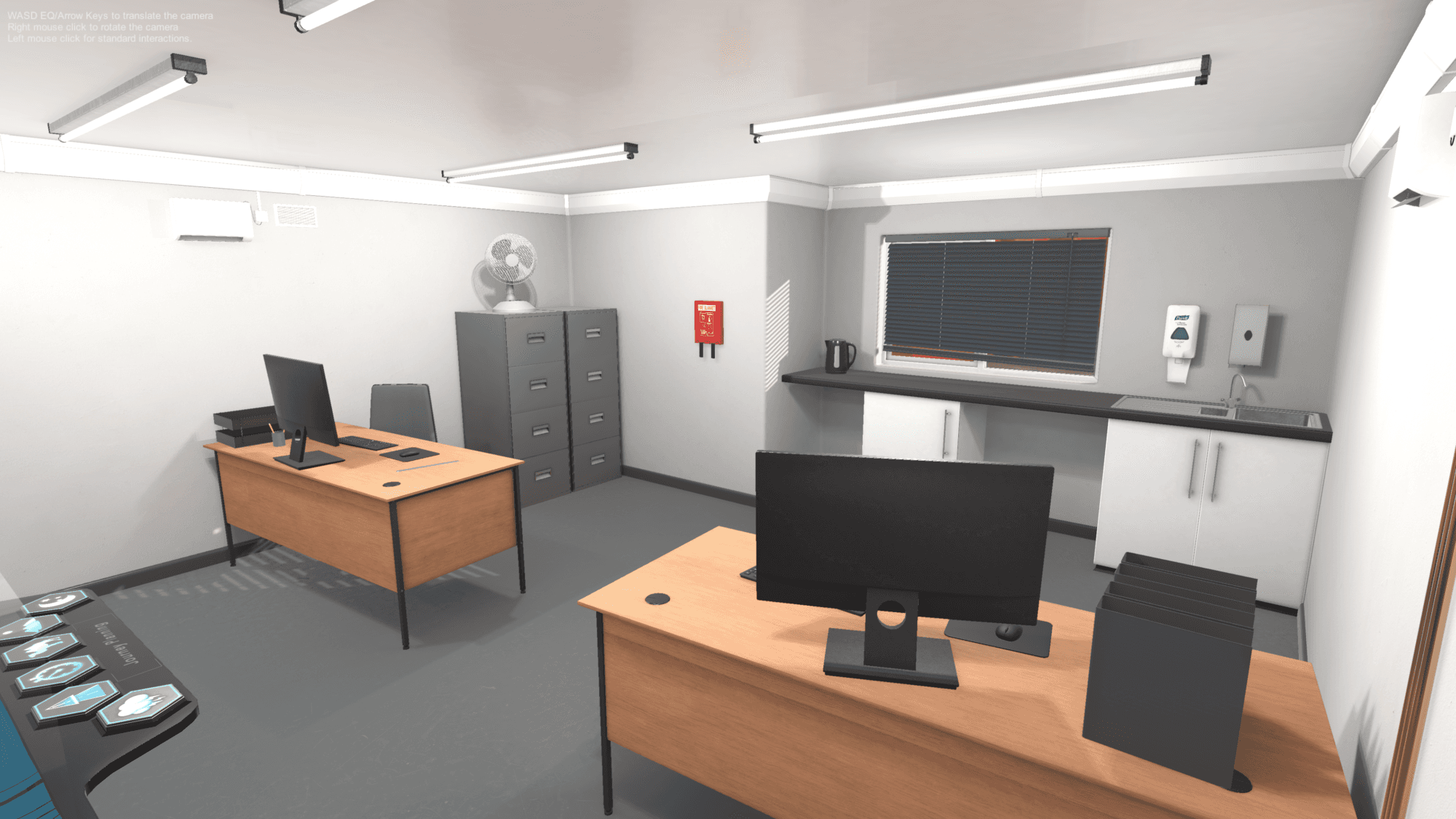 3D Interior of an office with 2 desks