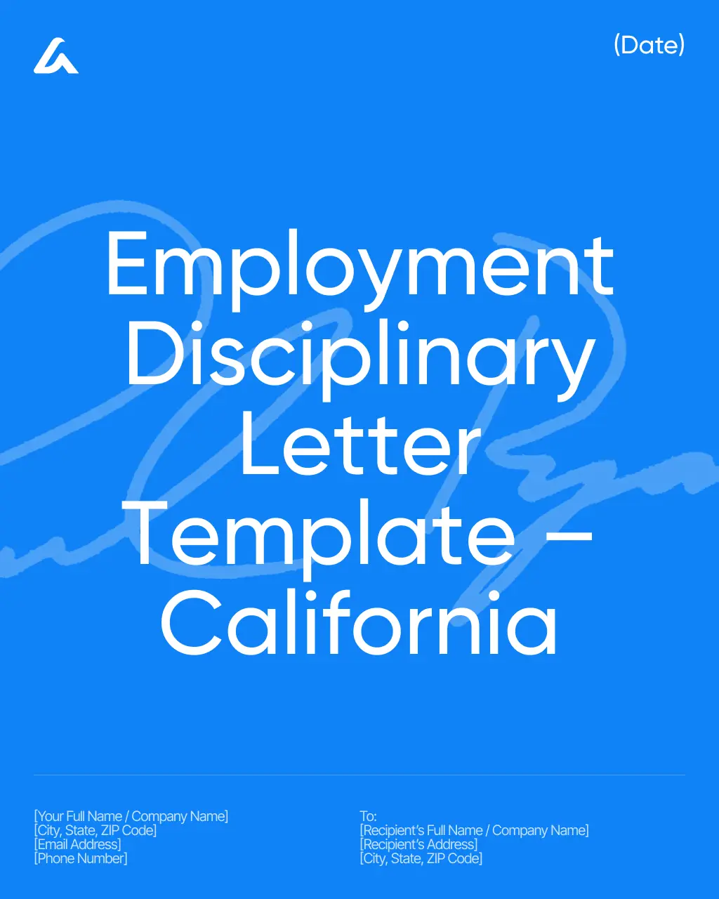 Employment Disciplinary Letter Template – California