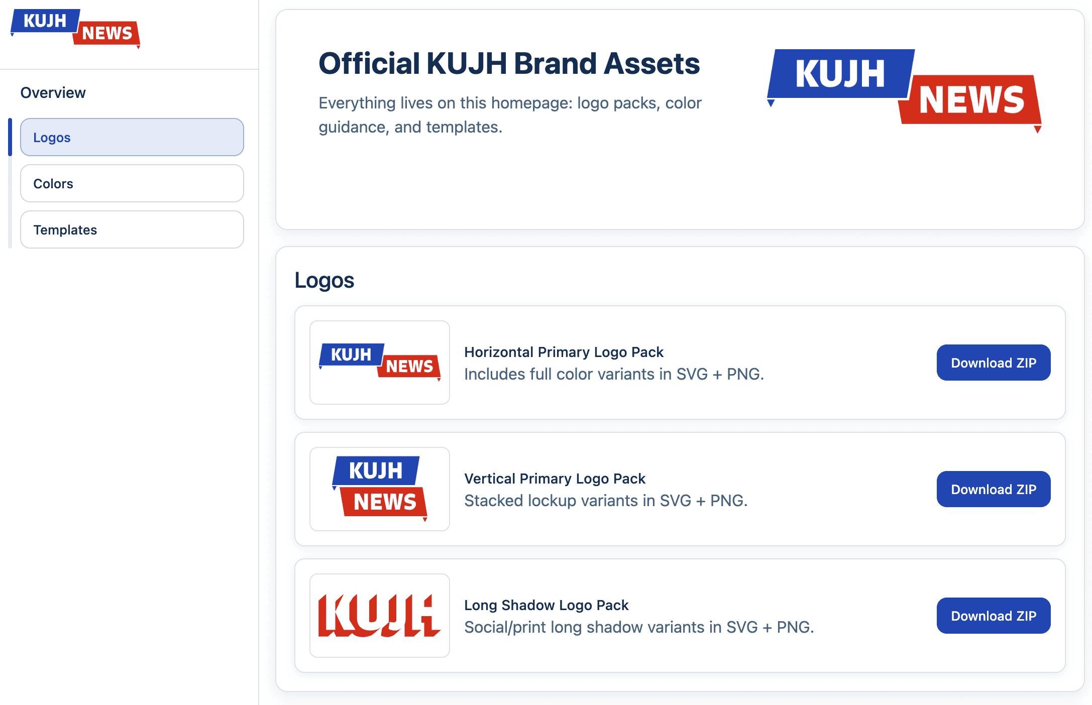 KUJH Brand Assets Site