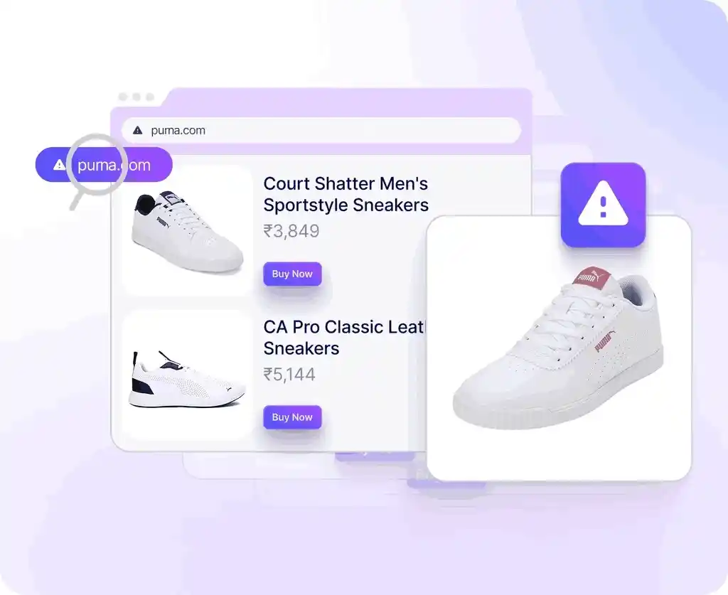RiskProfiler brand risk management dashboard detecting fake domains and phishing sites