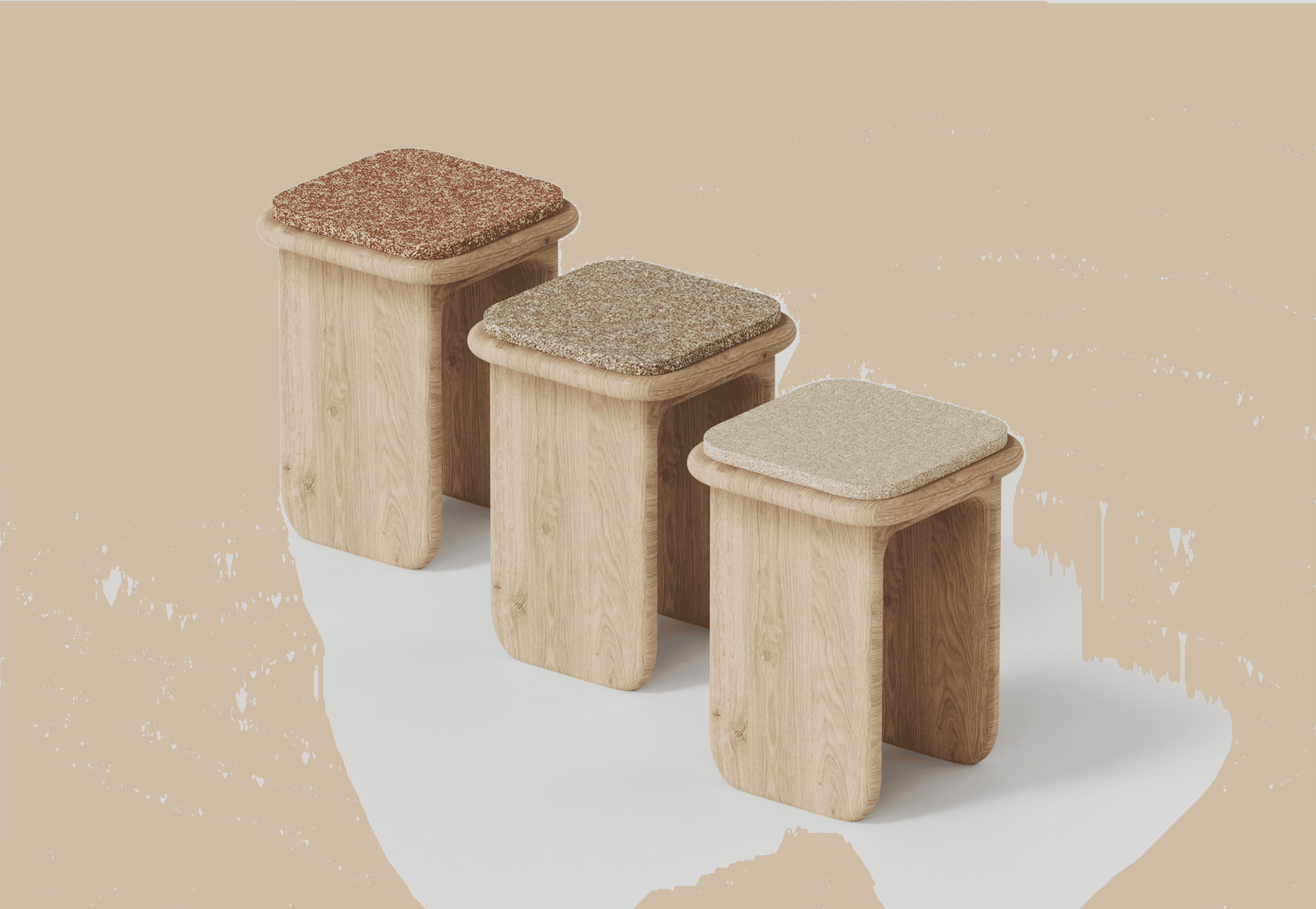 Streetside billboard with flyposters of the Batch.Works brand and illustrations