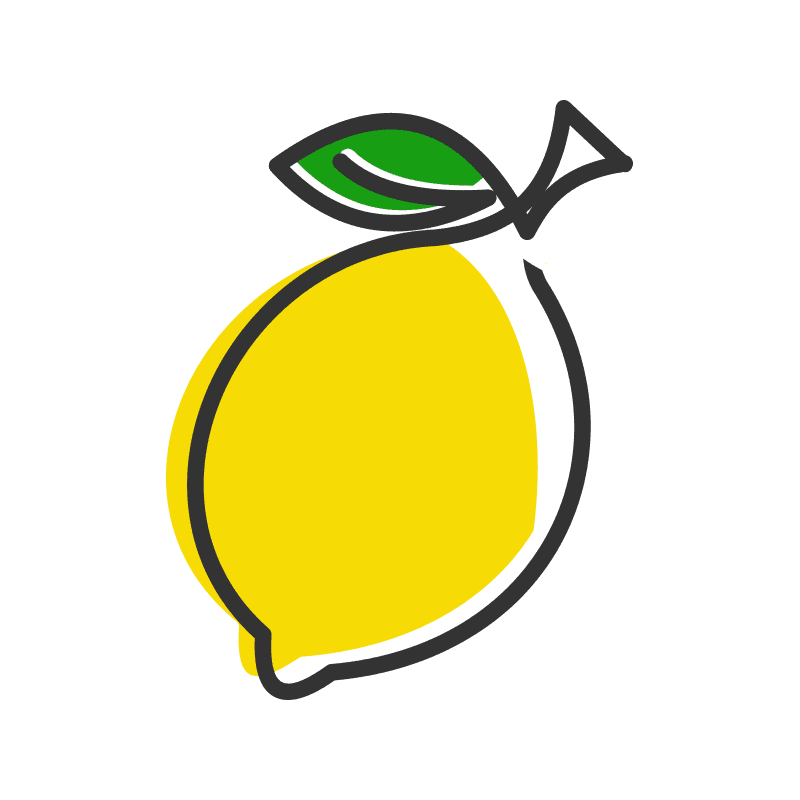 Ilustración de un limón estilizado, que forma parte del branding de la compañía Mind in Lemon