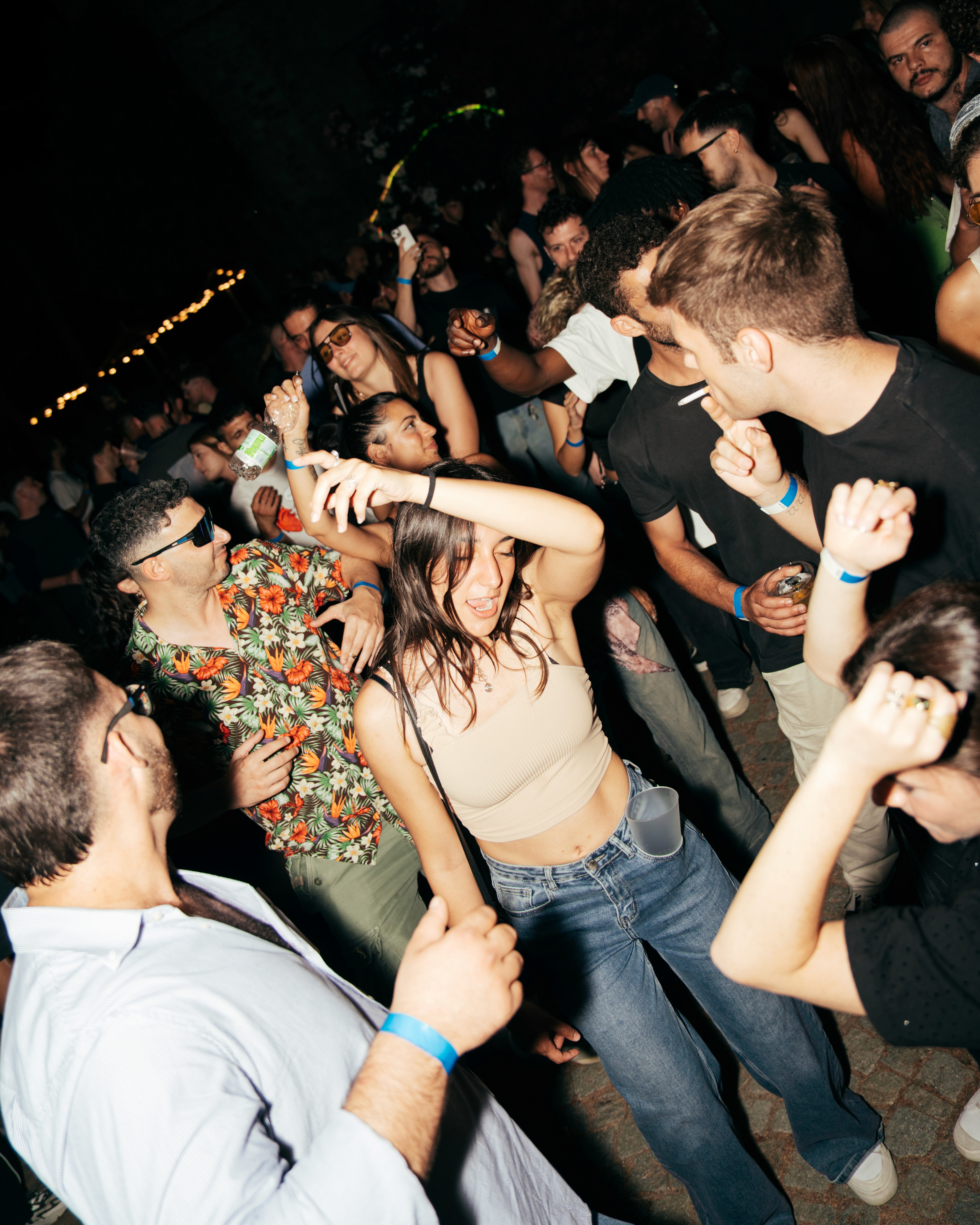 Woman portrait on red background