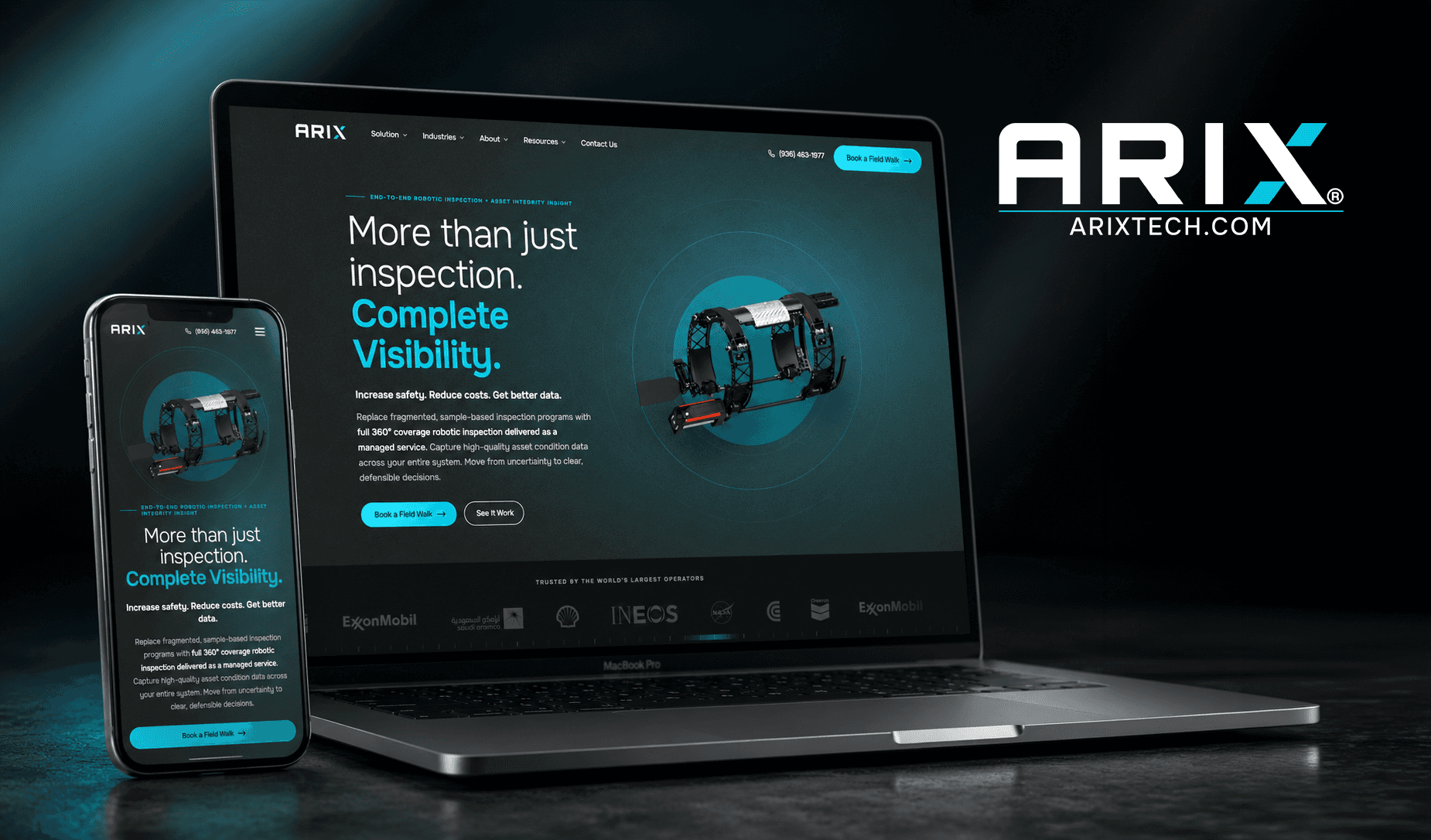 ARIX website shown on desktop and mobile
