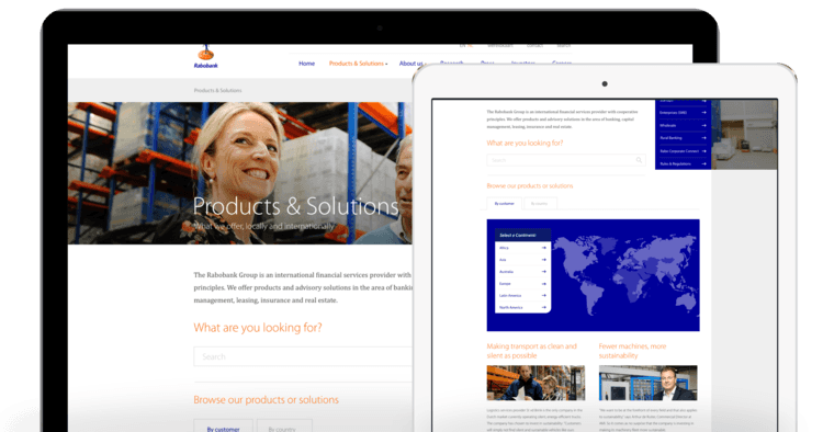 Dislpay van computer en tablet met verschillende inhoud.