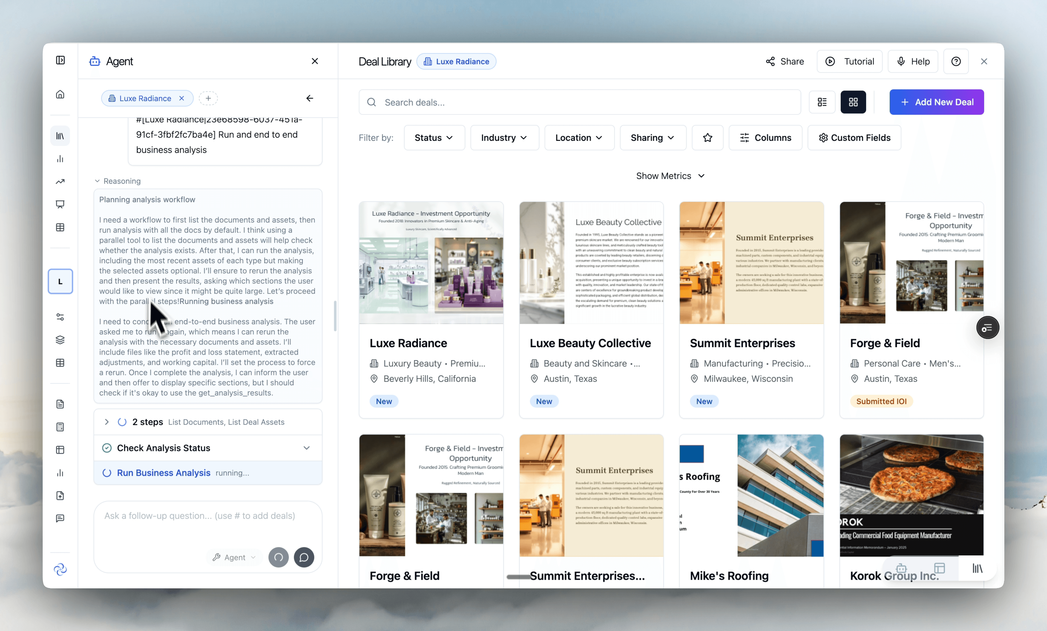 Agent reasoning steps