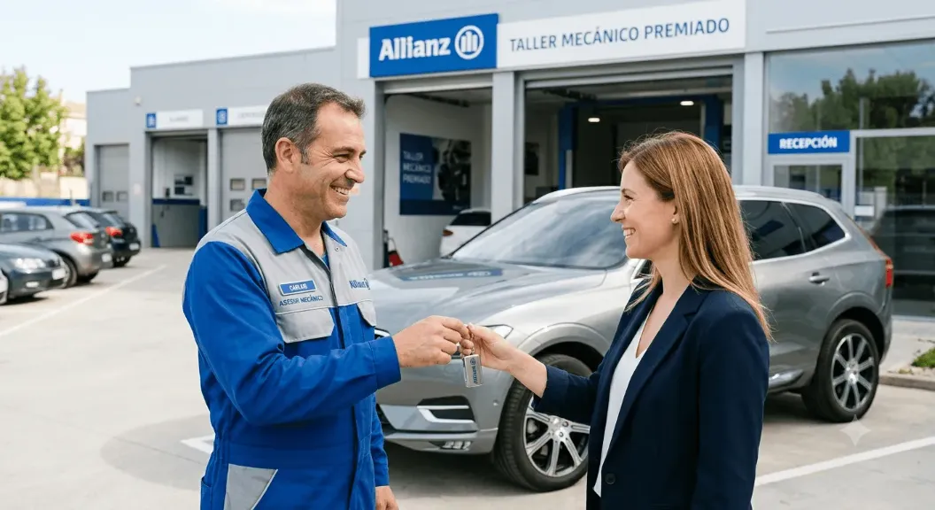 Entrega de llaves de coche de cortesía de la red de Talleres Excelentes Allianz en Murcia.