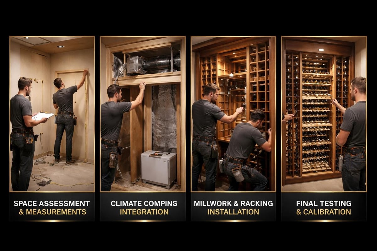 Wine cabinet installation process