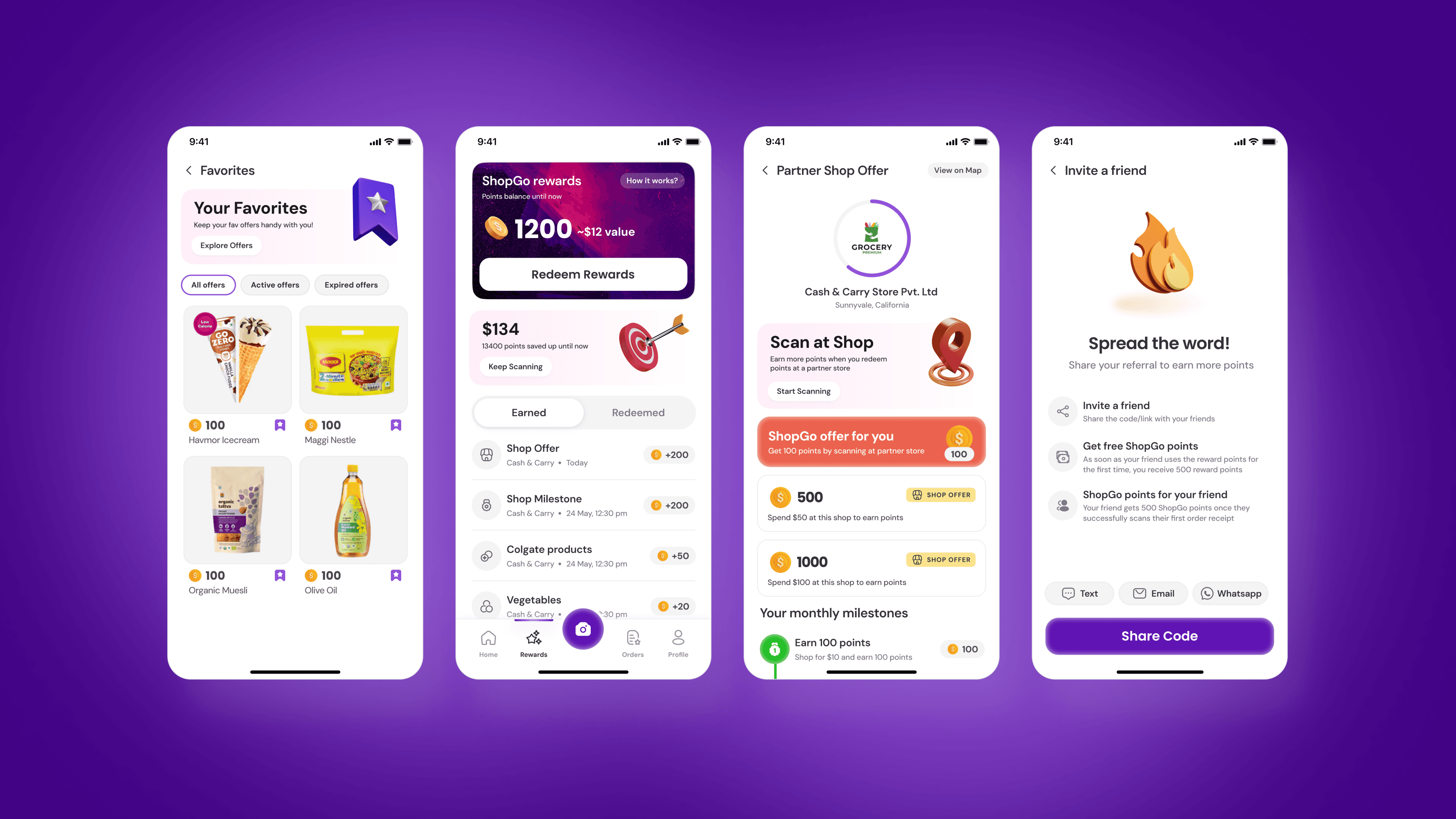 ShopGo - Mobile Product Design Screens