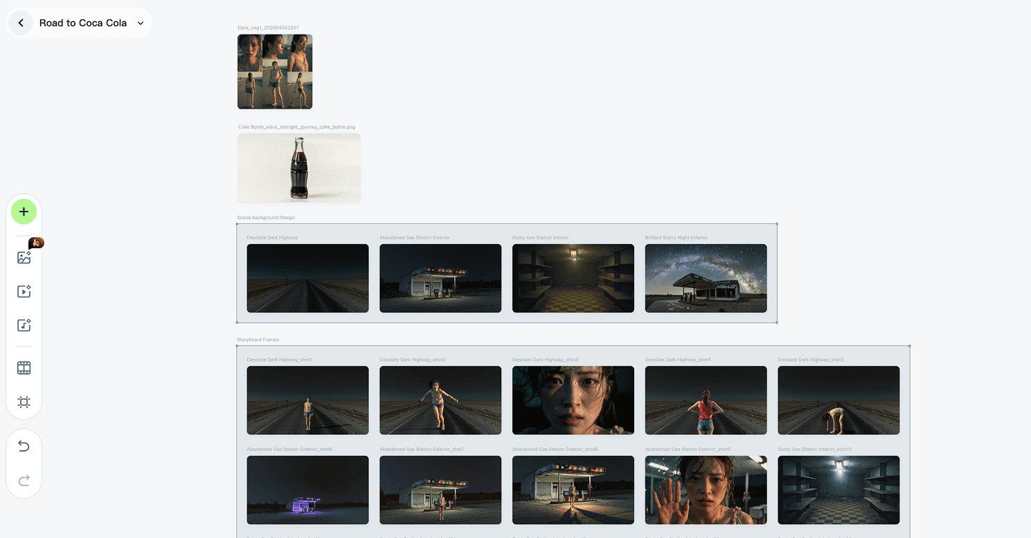 Creative workflow and generated image gallery