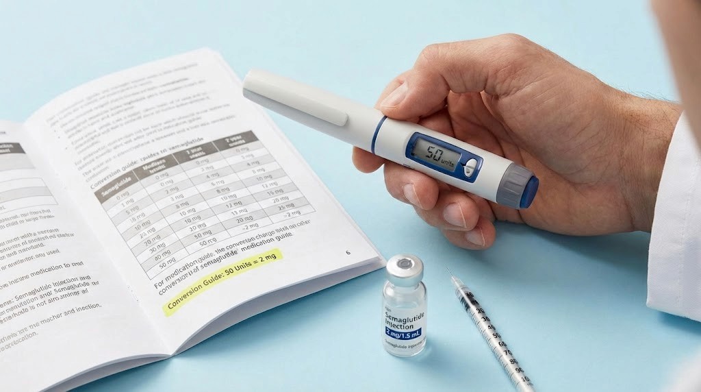 How many mg is 50 units of semaglutide