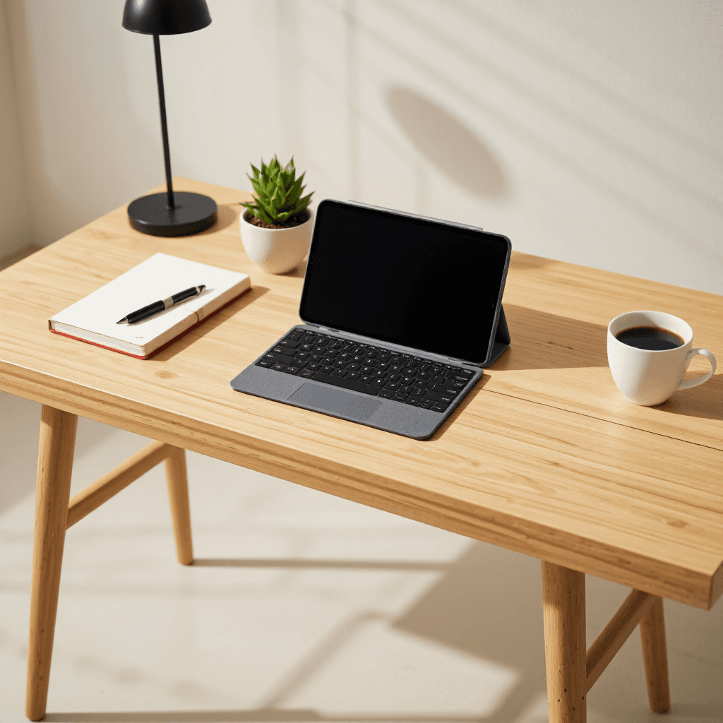 product photography of detachable keyboard case for a tablet