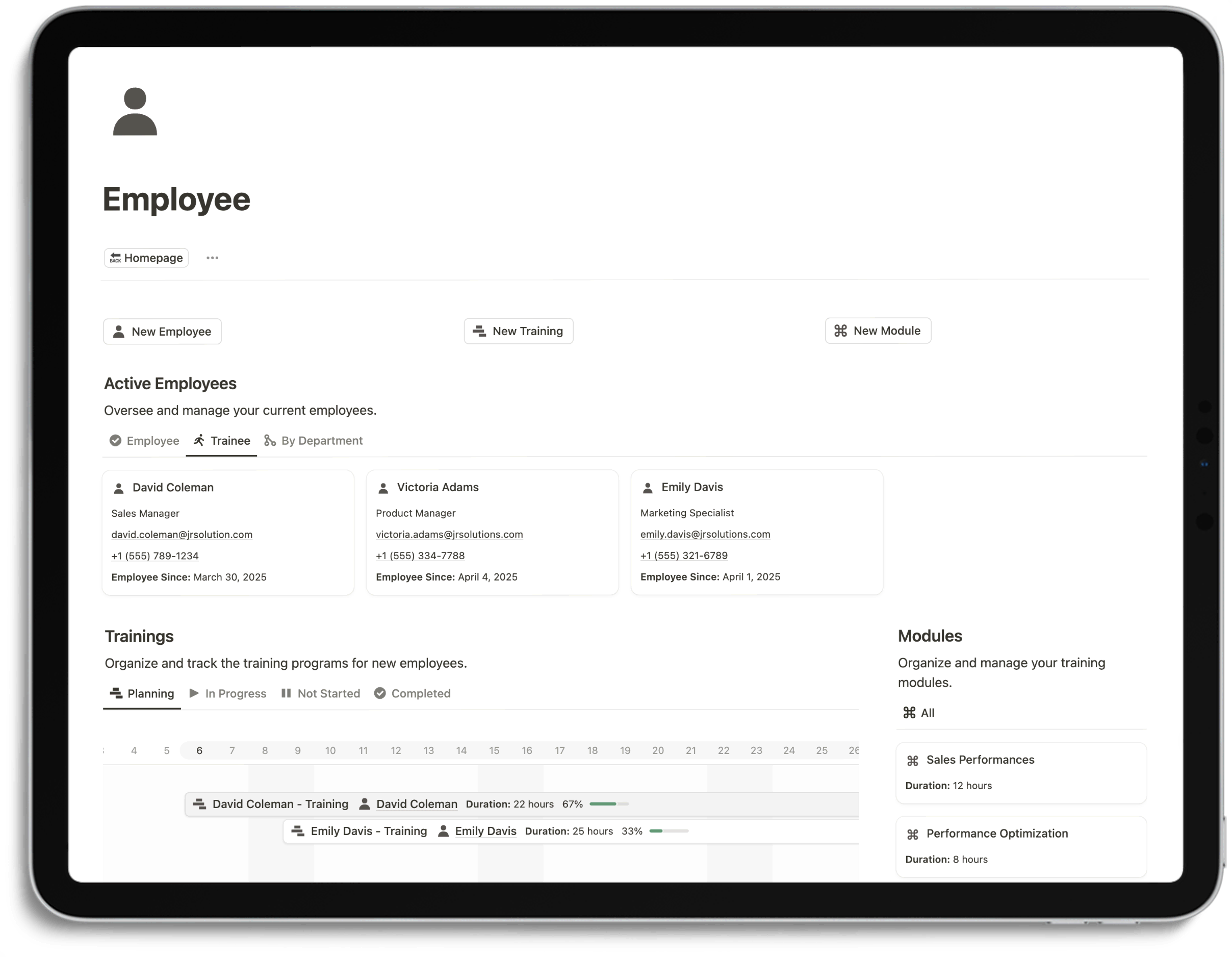 Notion Business Sytem - Employee 