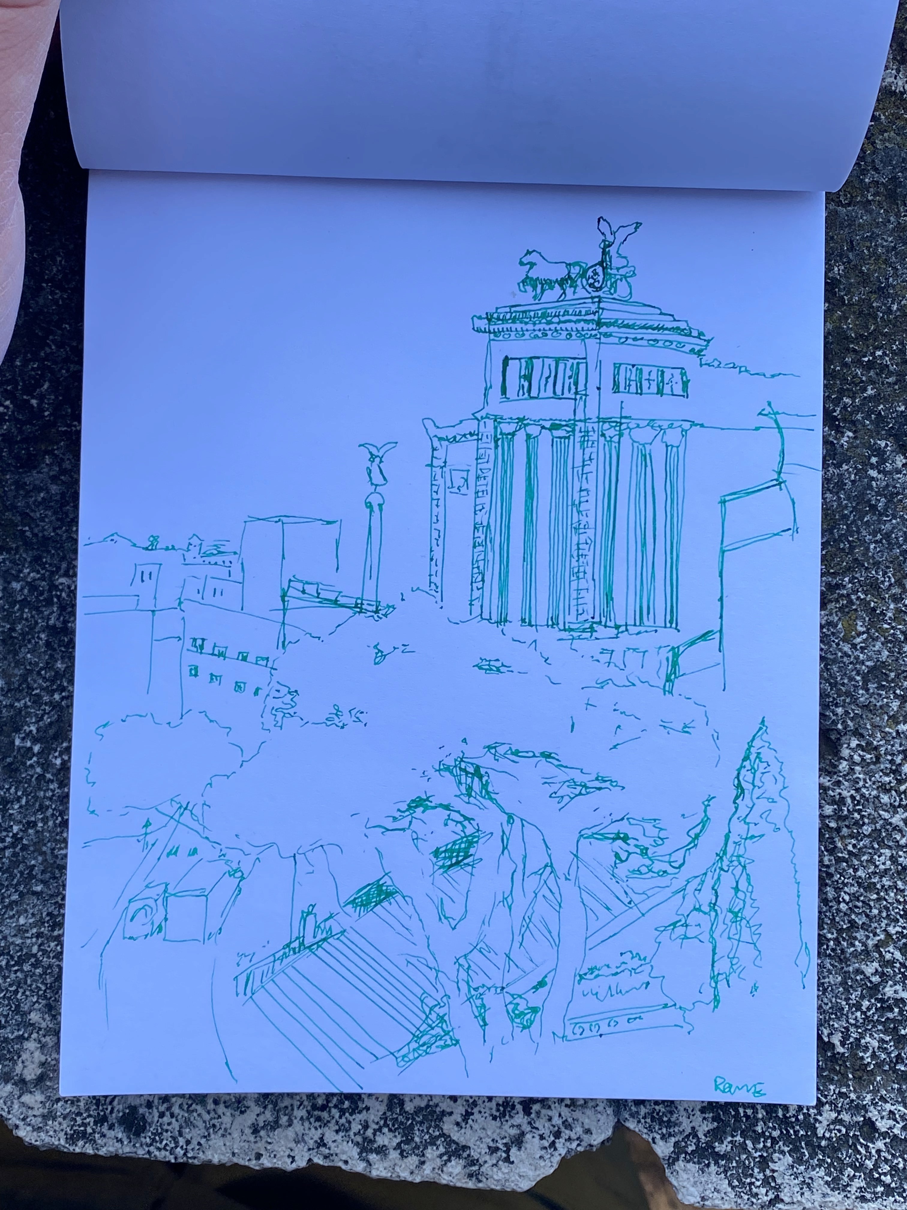 Theo Berry: Watercolor of Joshua Tree landscape