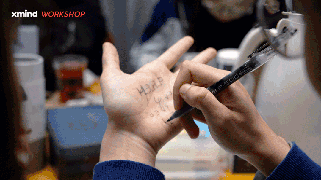 手掌上写字过程