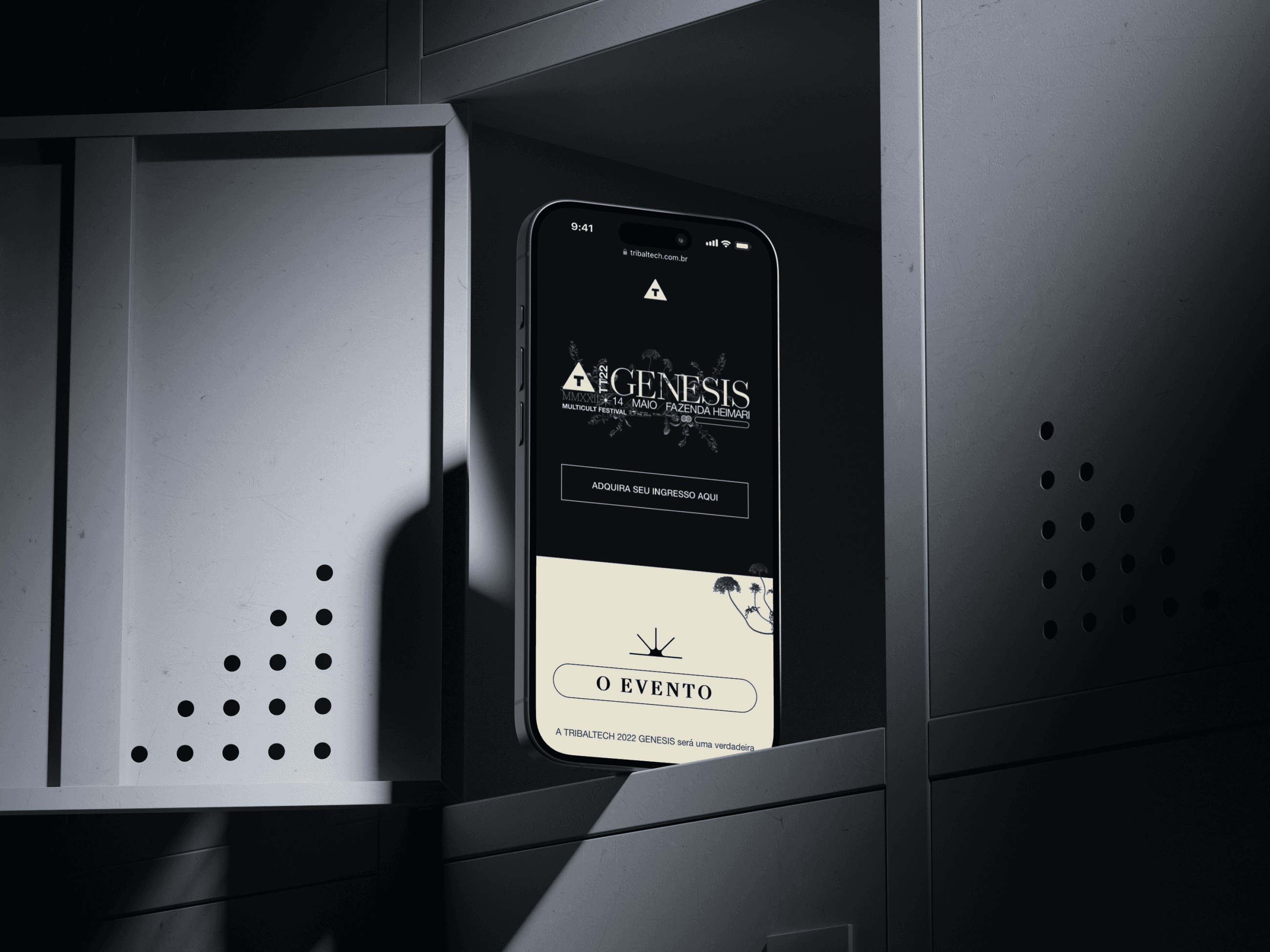 Mockup mobile para o site da TribalTech.