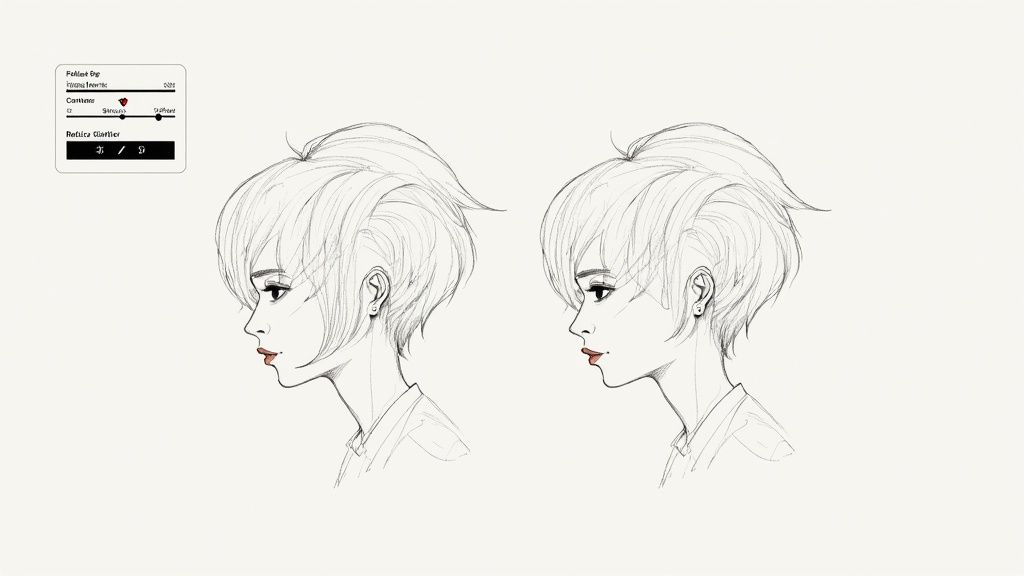 A person using the After Effects Roto Brush tool on a laptop screen