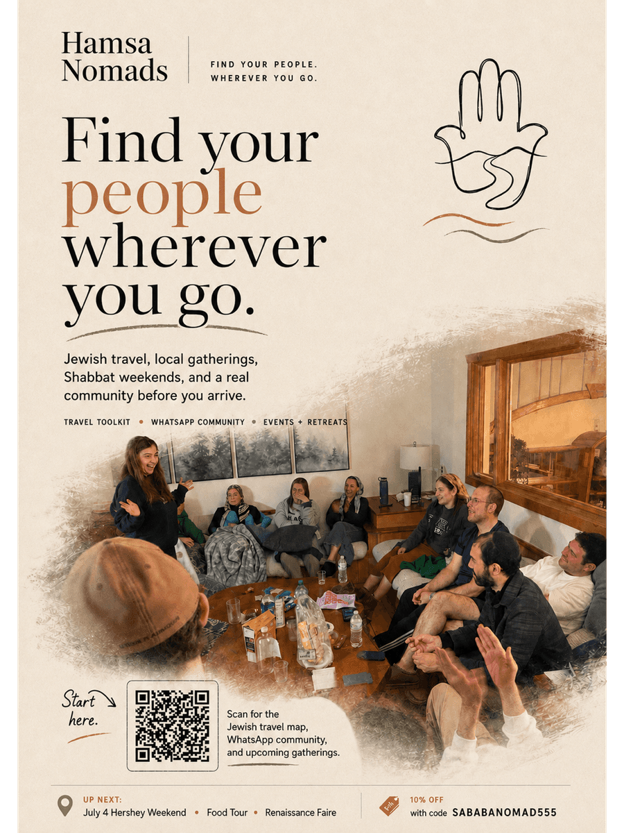 Hamsa Nomads builds Jewish travel and local community. Graphic courtesy of Hamsa Nomads.
