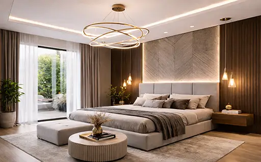 Σύγχρονη ανακαίνιση υπνοδωματίου με minimal αισθητική, εργονομία και ατμοσφαιρικό φωτισμό