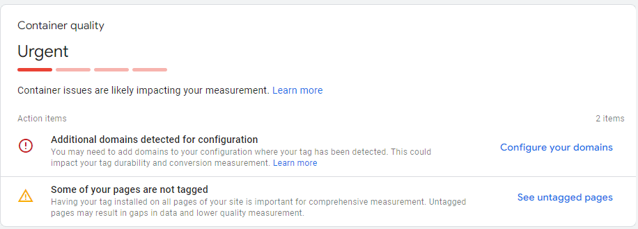 Tag Coverage Summary Urgent