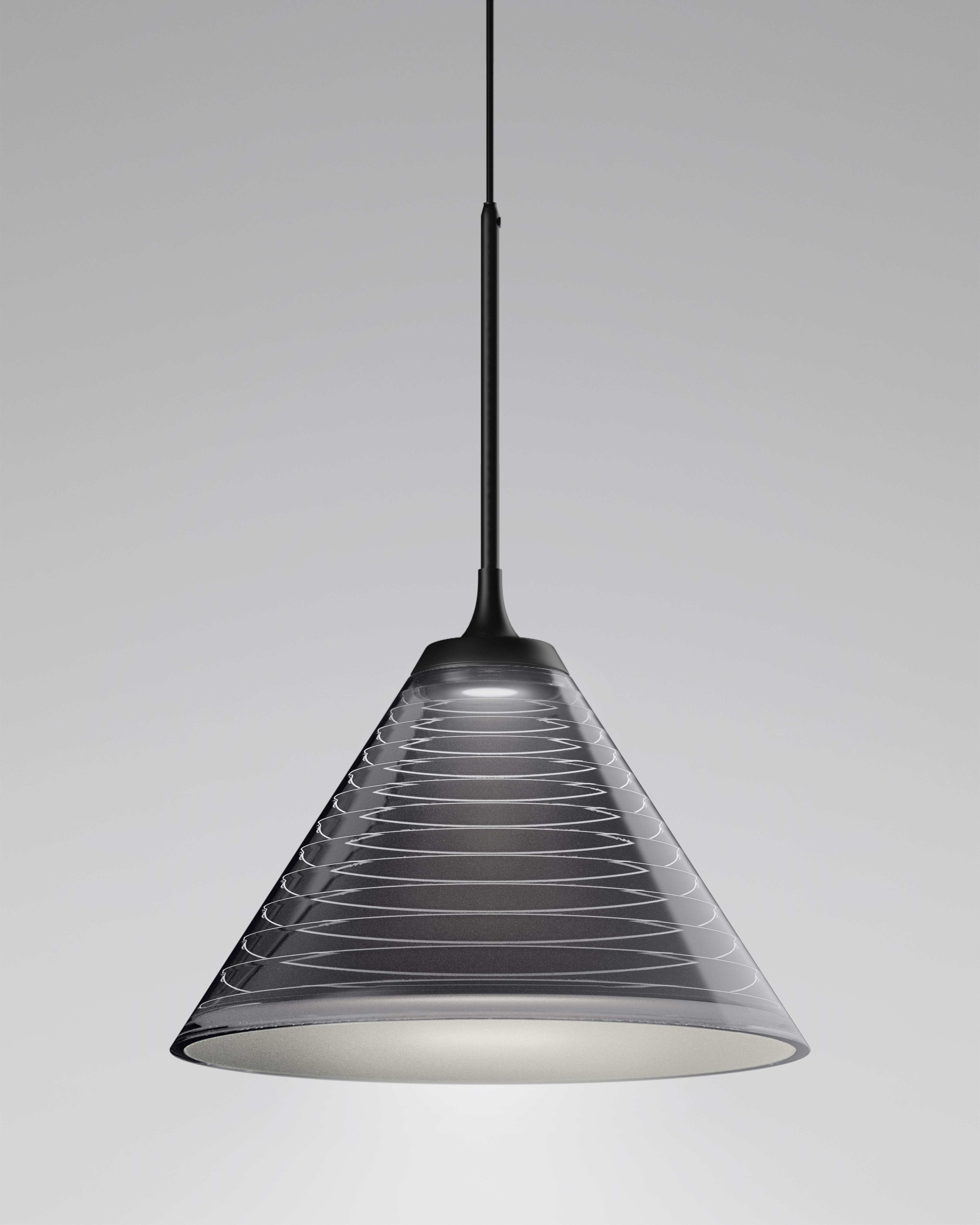 Render di lampada in vetro fume artemide