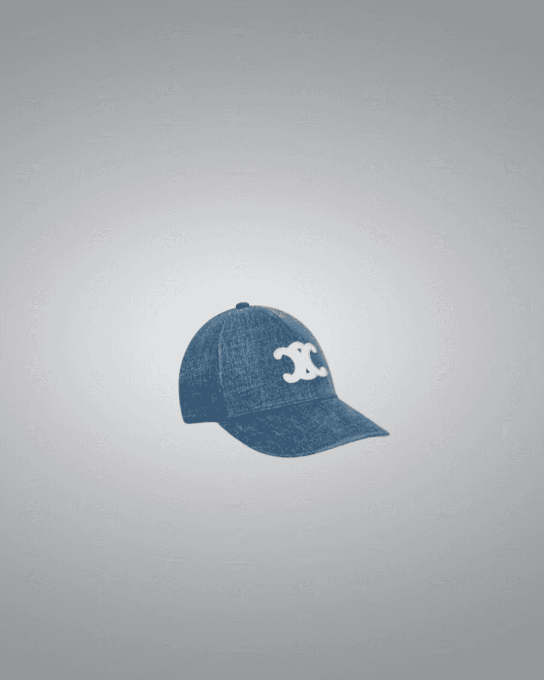 Celine Triomphe Baseball Cap in Denim Union Wash