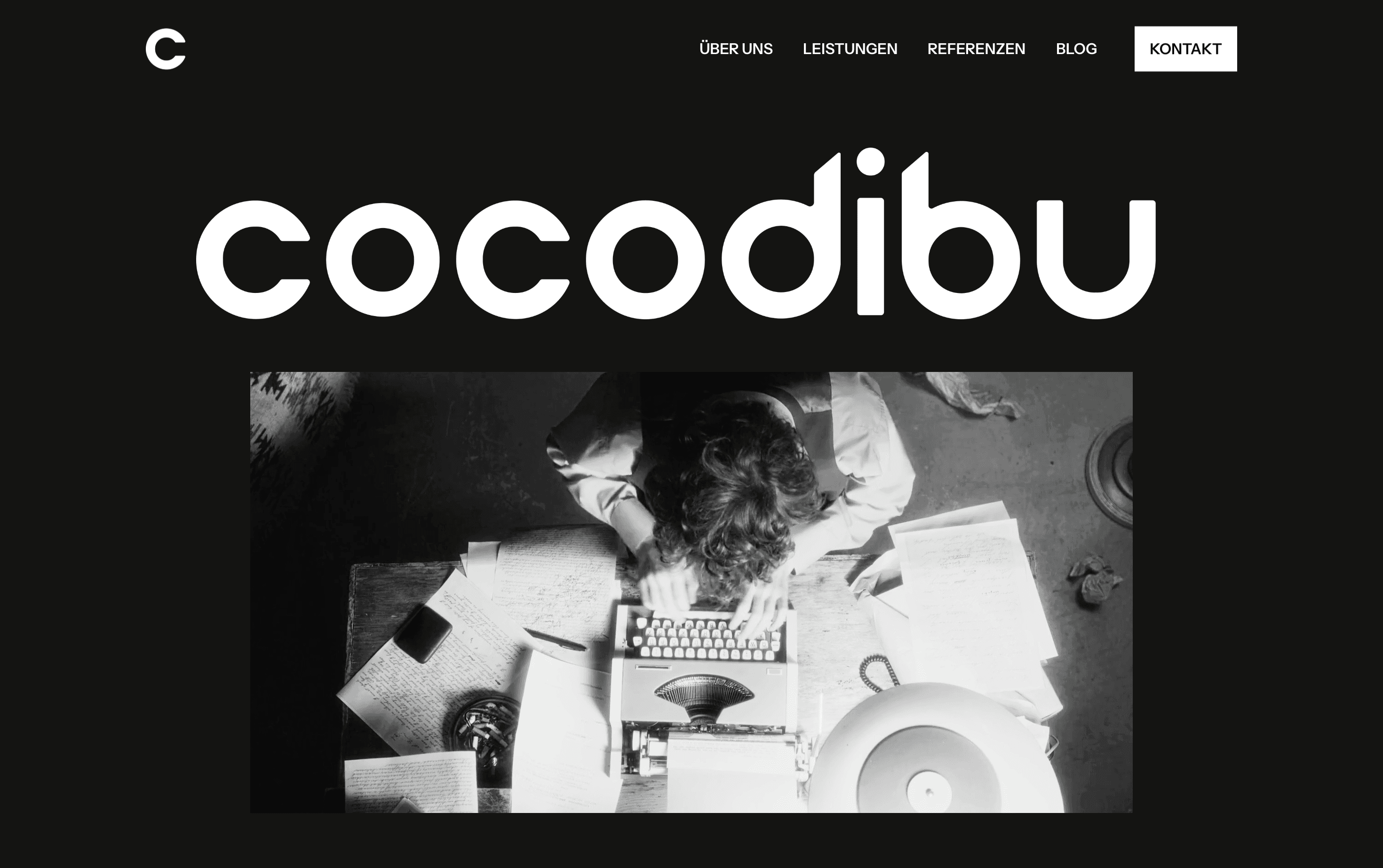 Landingpage der Website der PR-Agentur cocodibu