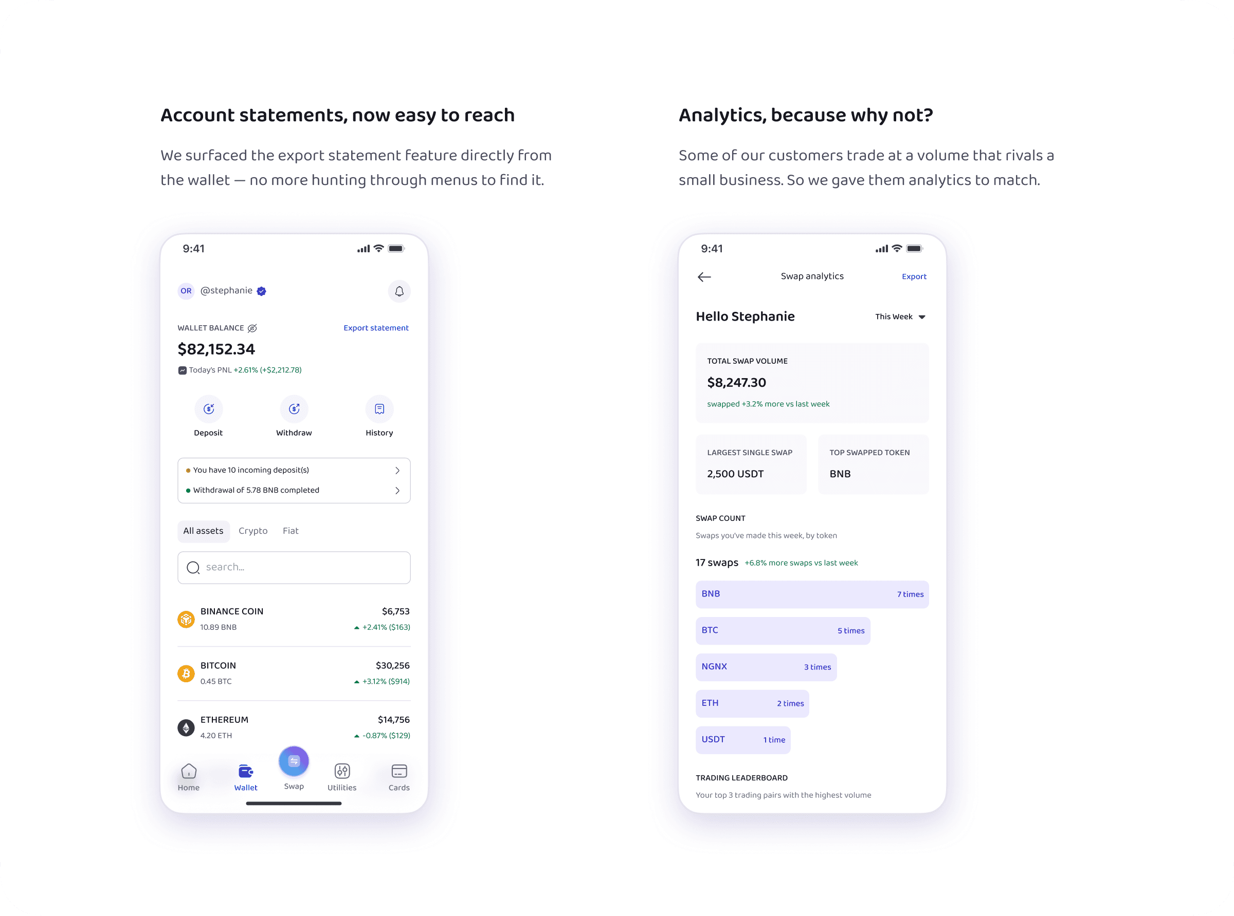 New Obiex mobile app feature added beyond the original customer requests.
