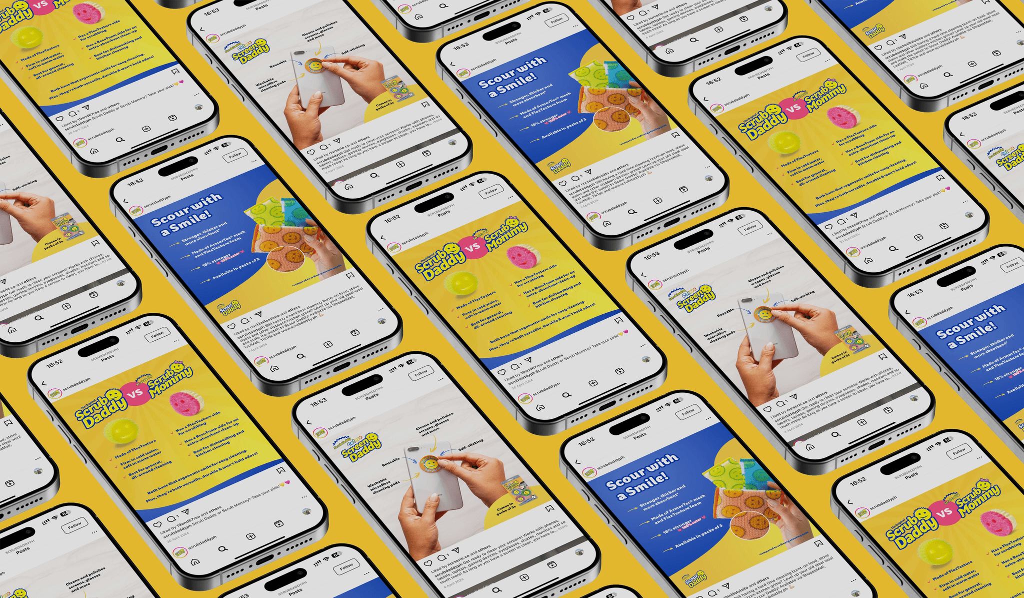 Social media design for Scrub Daddy