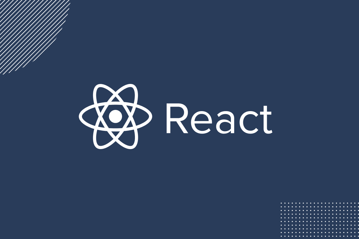 The React logo on a midnight blue background. 