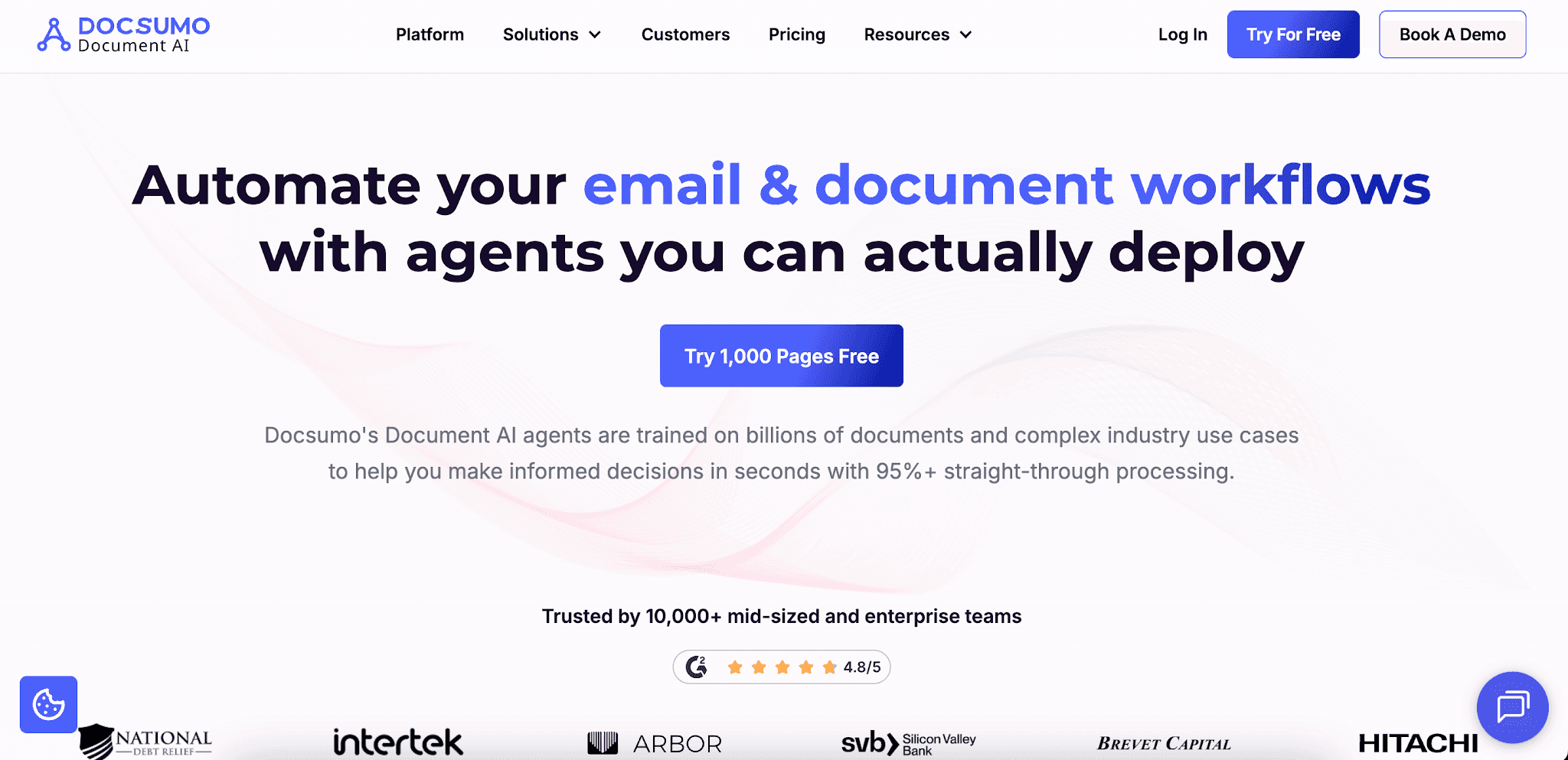Docsumo web homepage