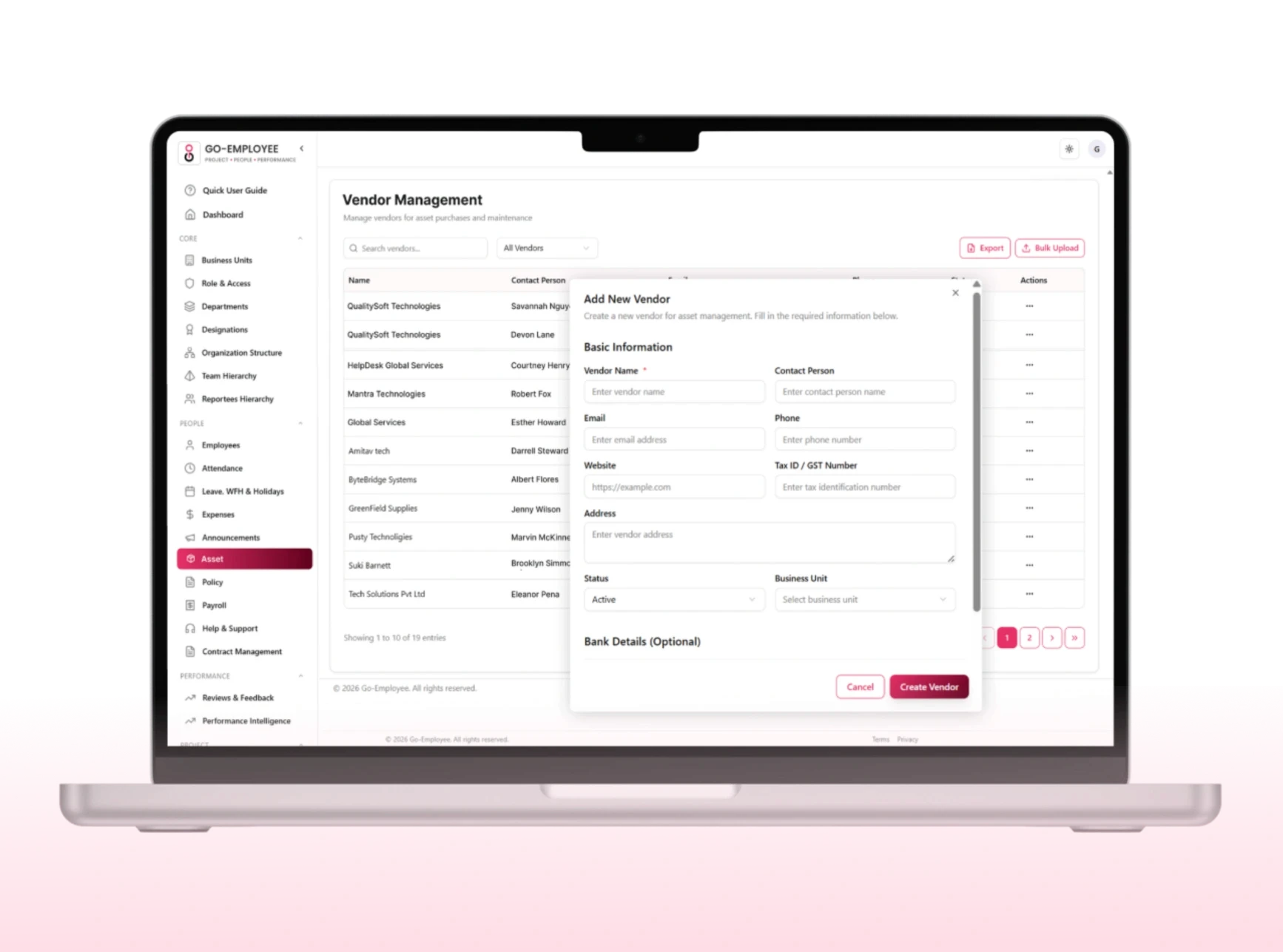 Centralized Vendor Management
