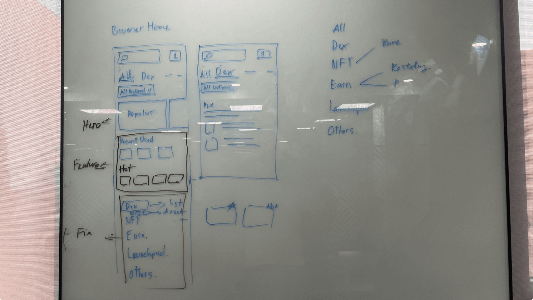 Wireframe explorations — multiple screens