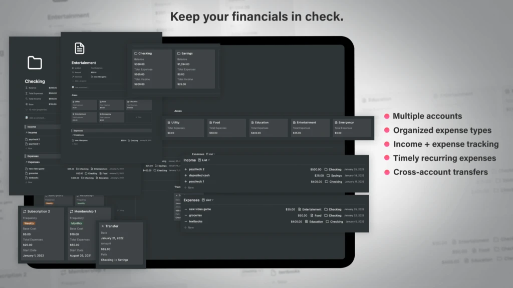 Free Notion Templates Financial Tracker