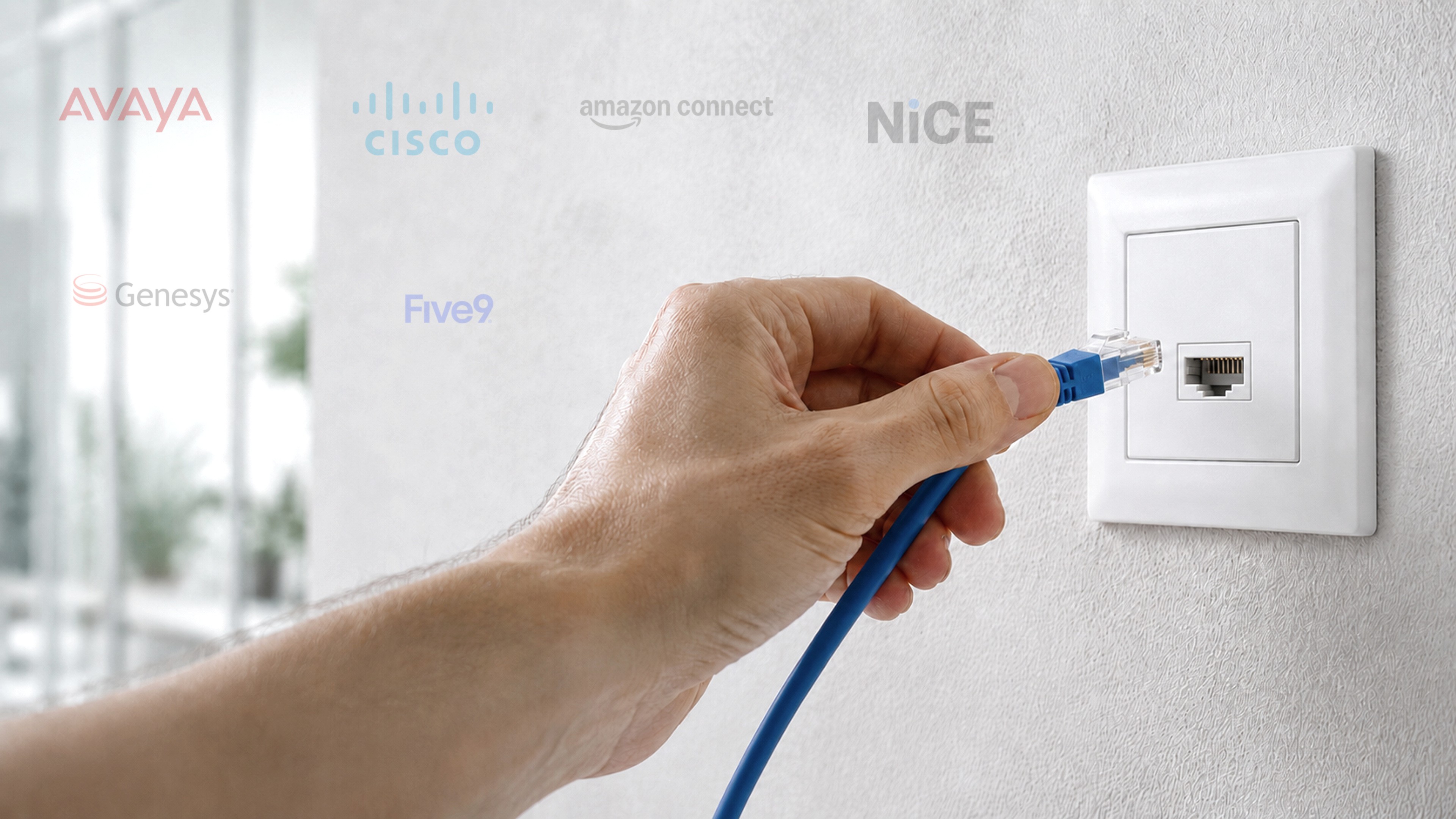 black ip desk phone on black wooden table