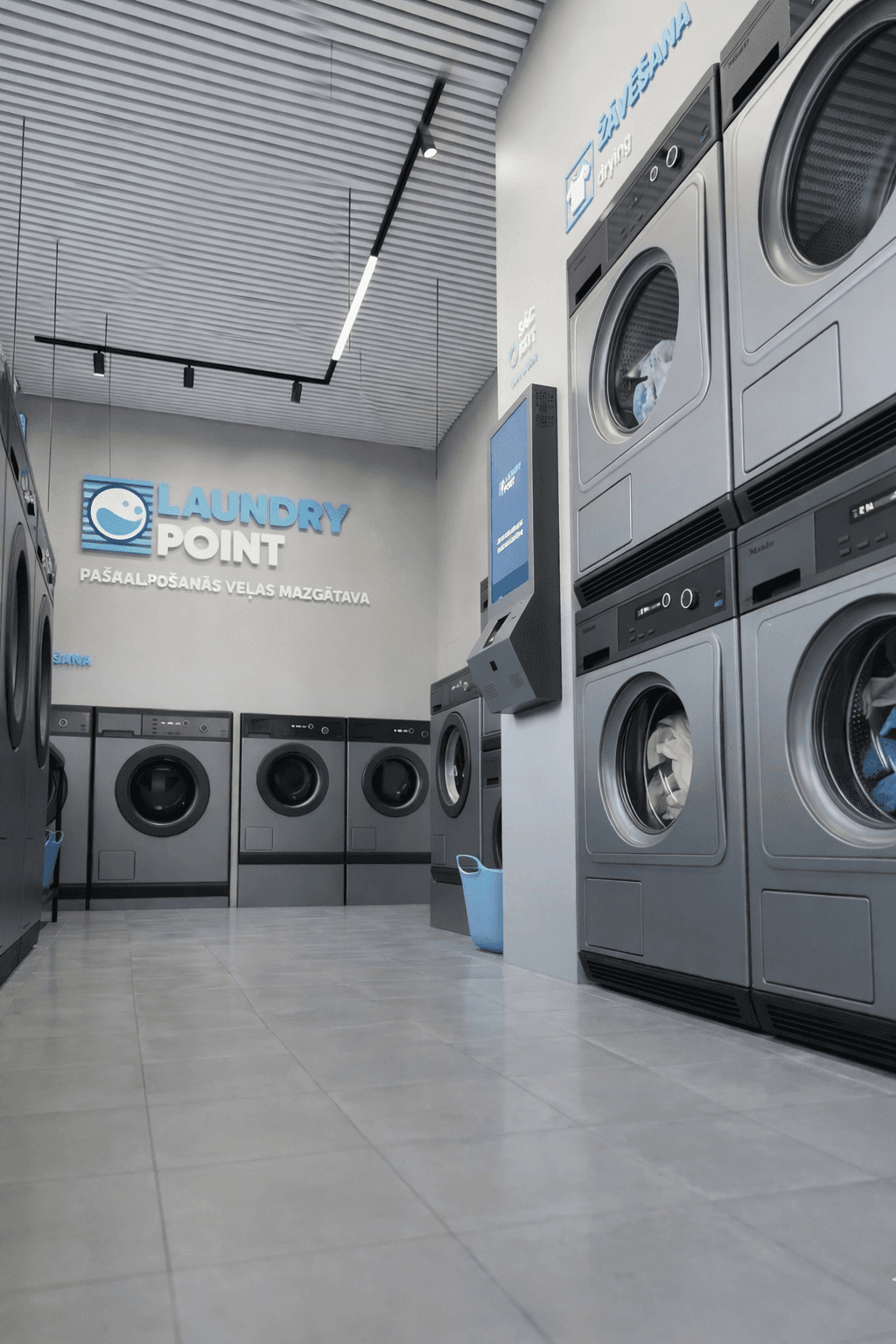 Mūsdienīga pašapkalpošanās veļas mazgātava Rīgā ar jaunākajām tehnoloģijām Laundry Point