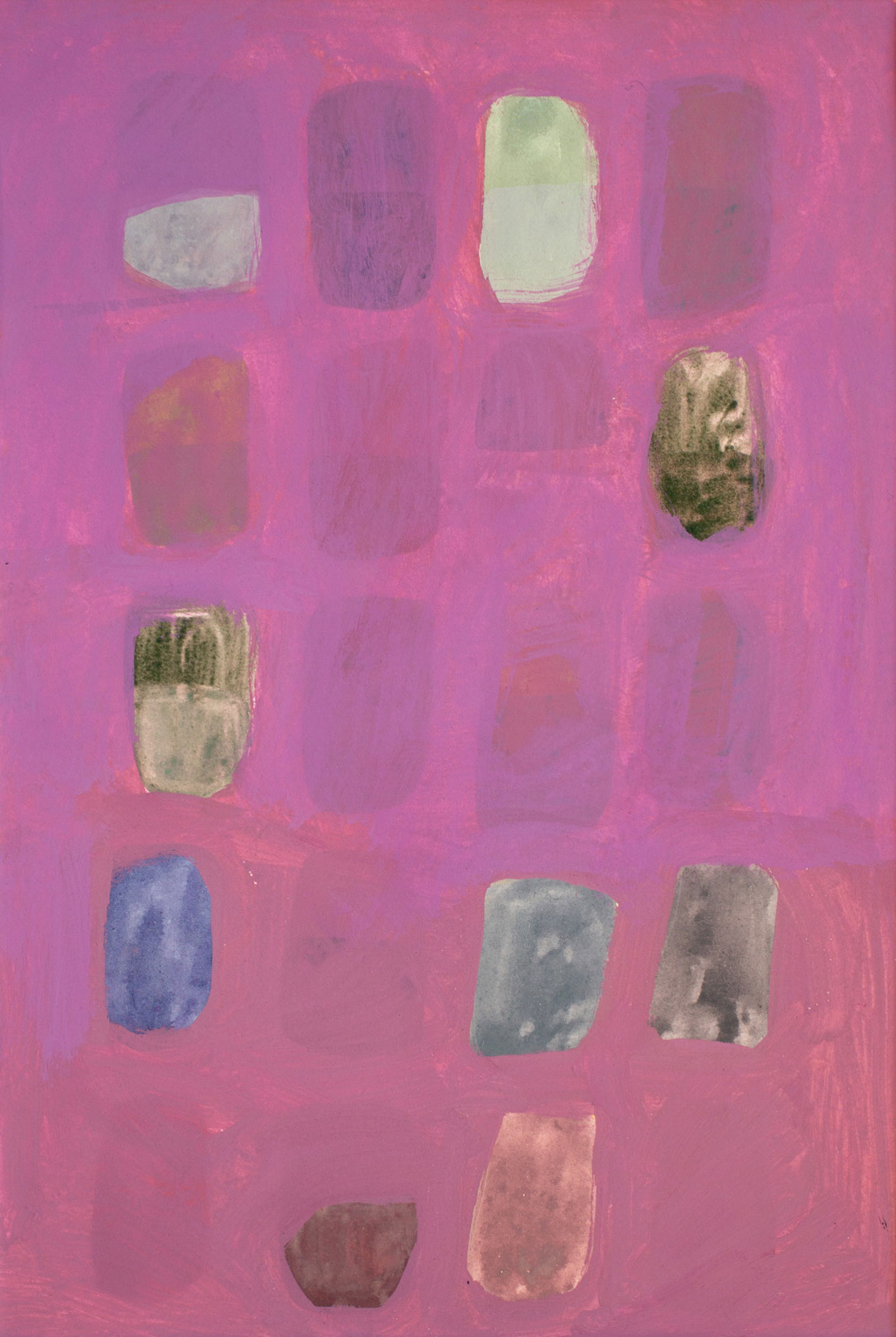 Window through a window, 2024, egg tempera on paper, 12x9"