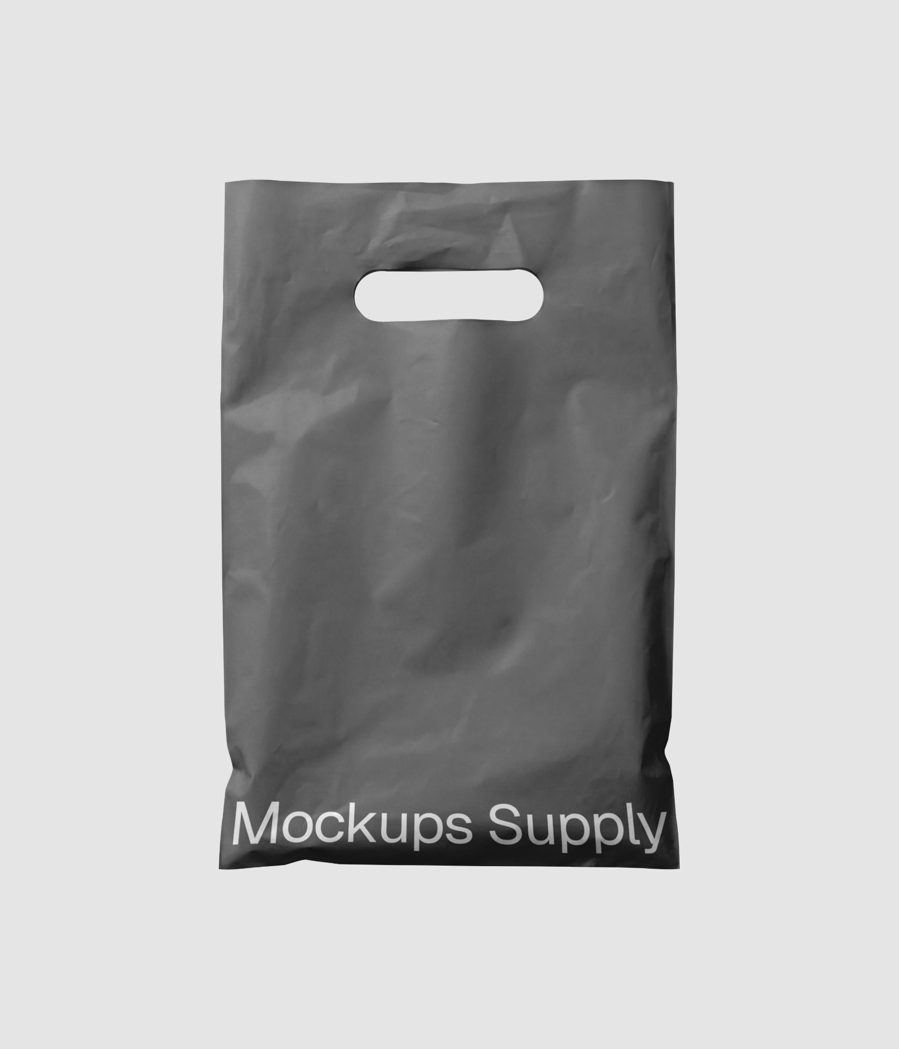 Retail plastic bag mockup with realistic wrinkles and packaging presentation