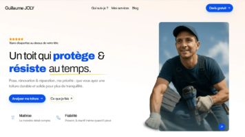 Site web vitrine pour une TPE couvreur près de Bordeaux, présentation des prestations toiture