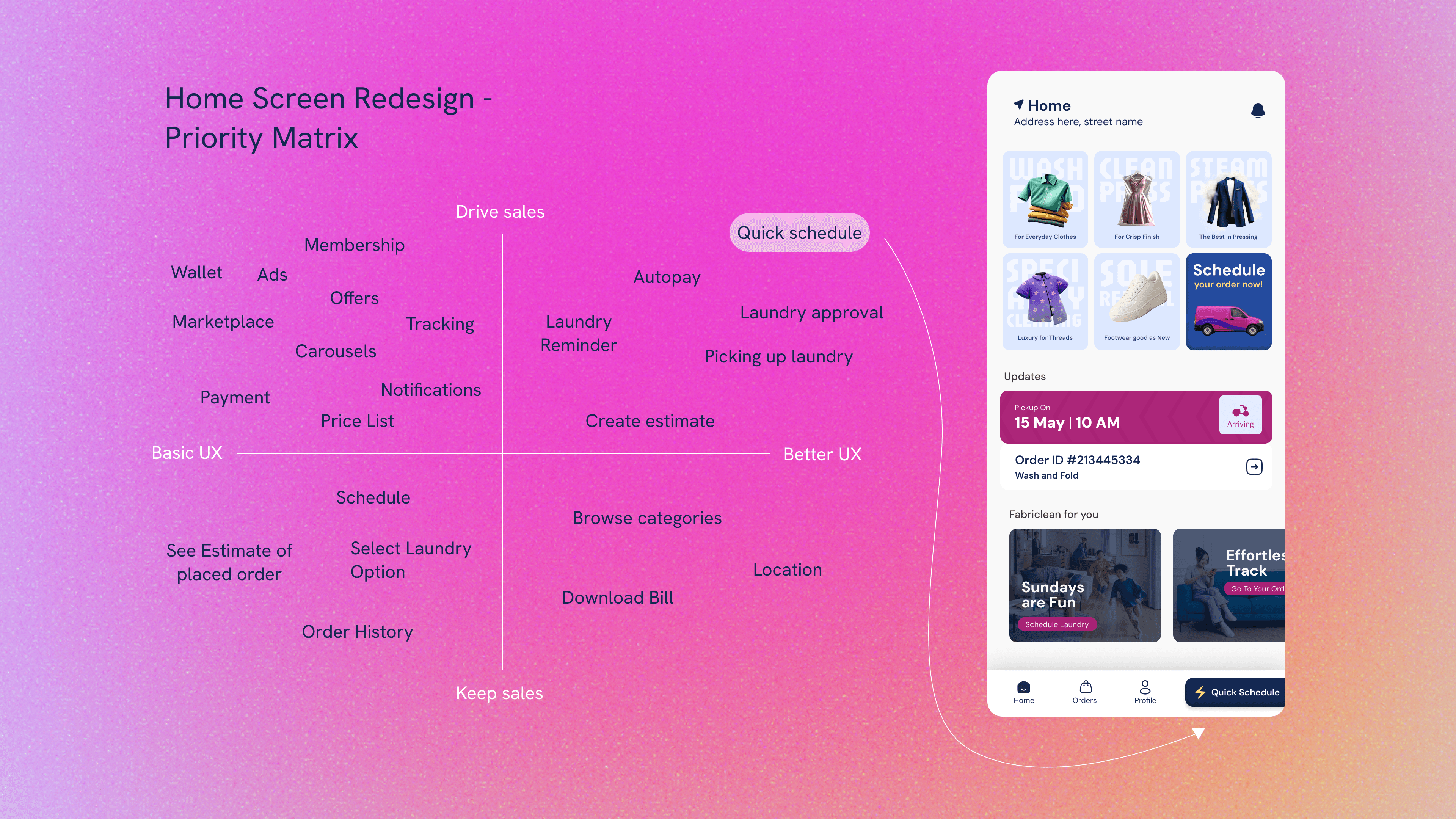 Quick Schedule: home screen redesign